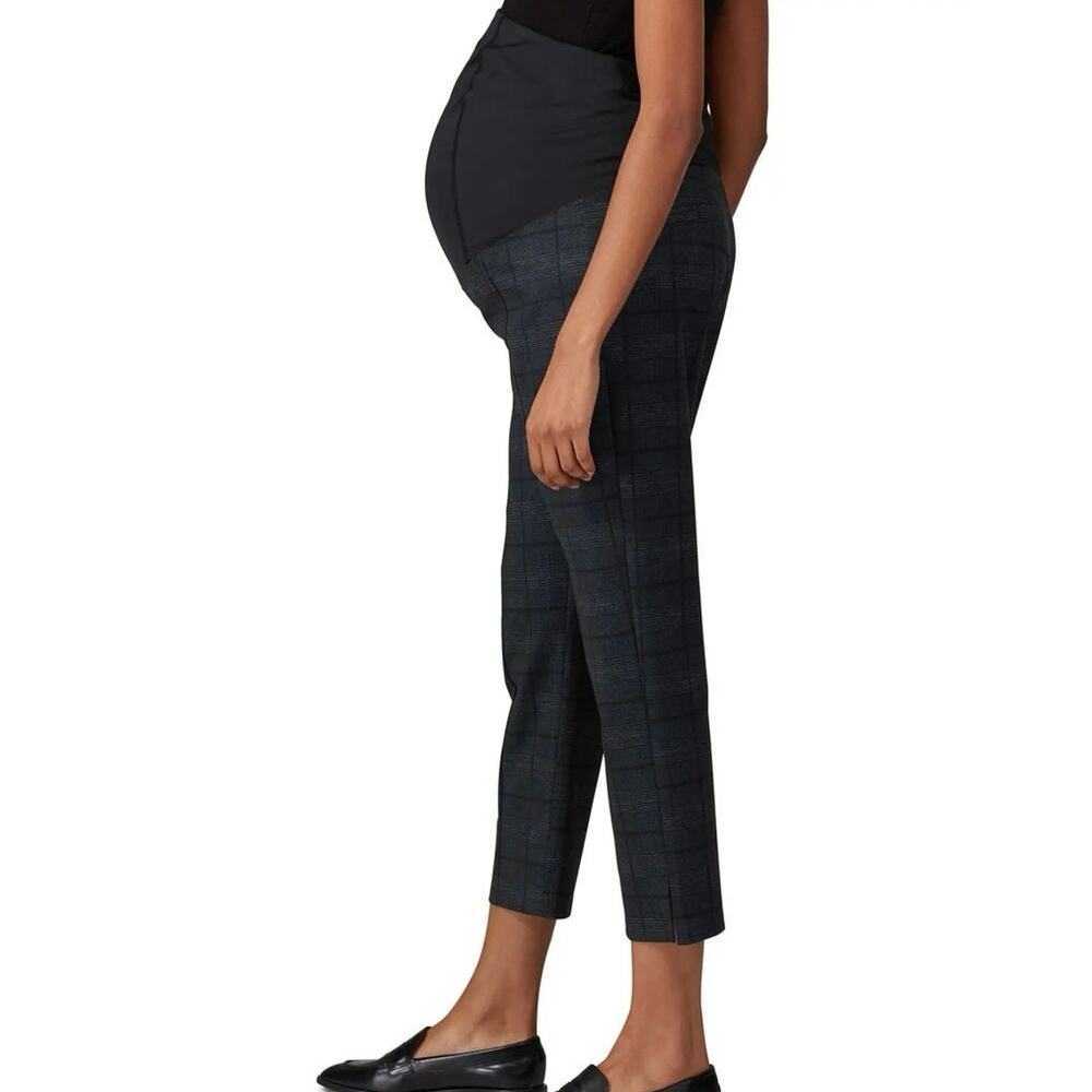 Ingrid & Isabel Soft Plaid Maternity Pants with Belly Panel Size Large